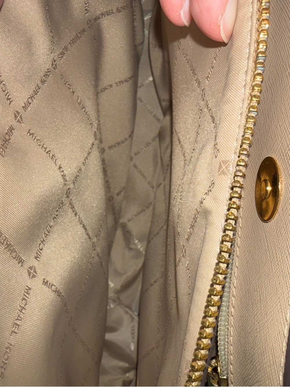 Michael Kors Saffiano Small Leather Satchel in Light Beige - Picture 7 of 14